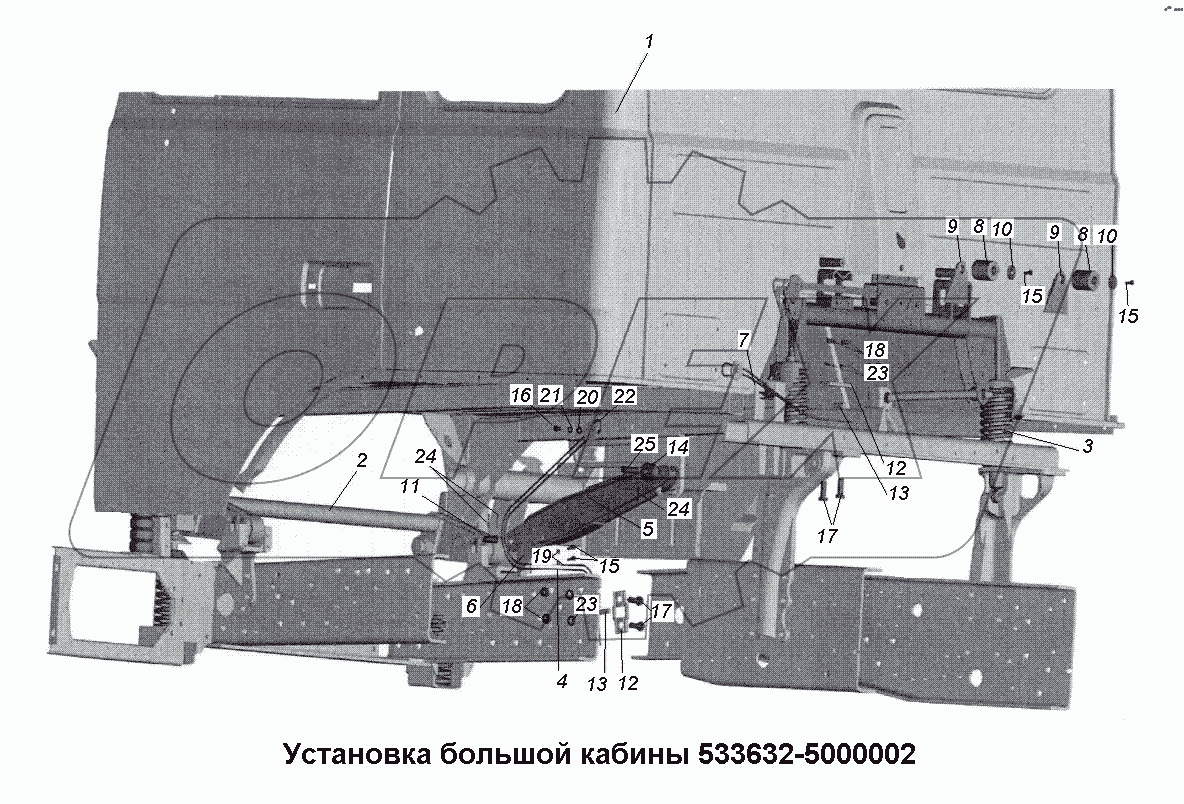 Установка большой кабины 533632-5000002