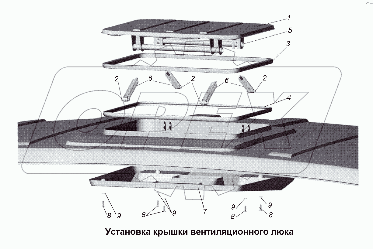 Установка крышки вентиляционного люка