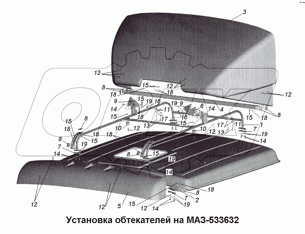 Установка обтекателей на МАЗ-533632