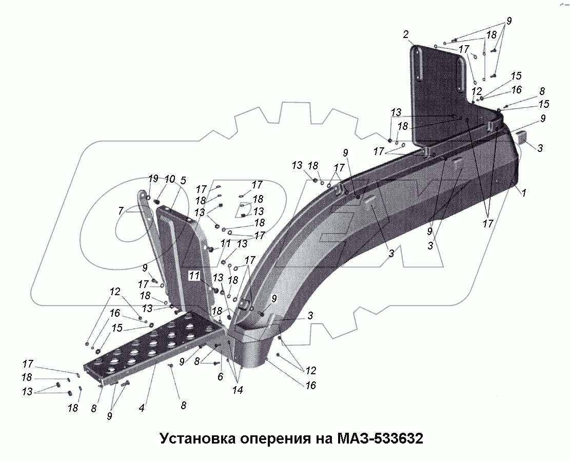Установка оперения на МАЗ-533632