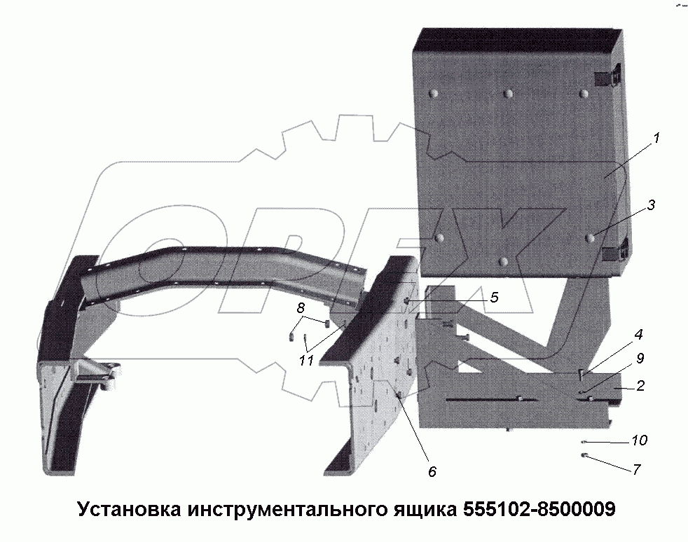 Установка инструментального ящика 555102-8500009