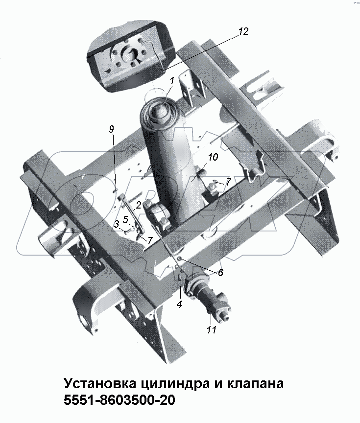Установка цилиндра и клапана 5551-8603500-20