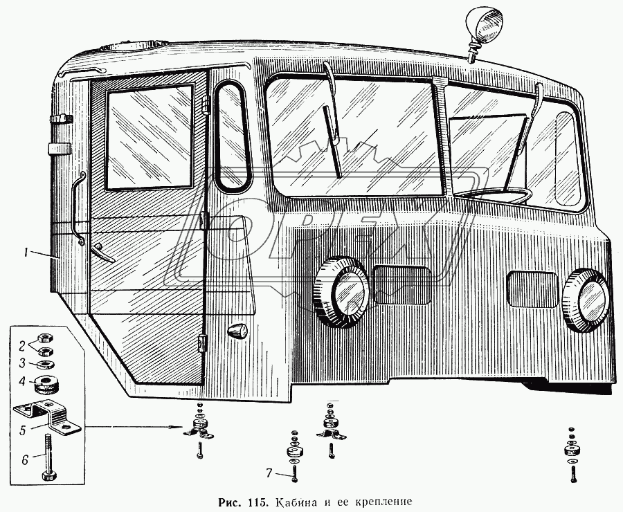 Кабина и ее крепление