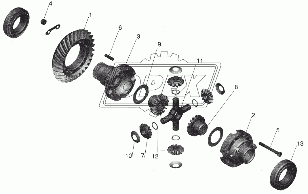 Редуктор среднего моста. Дифференциал