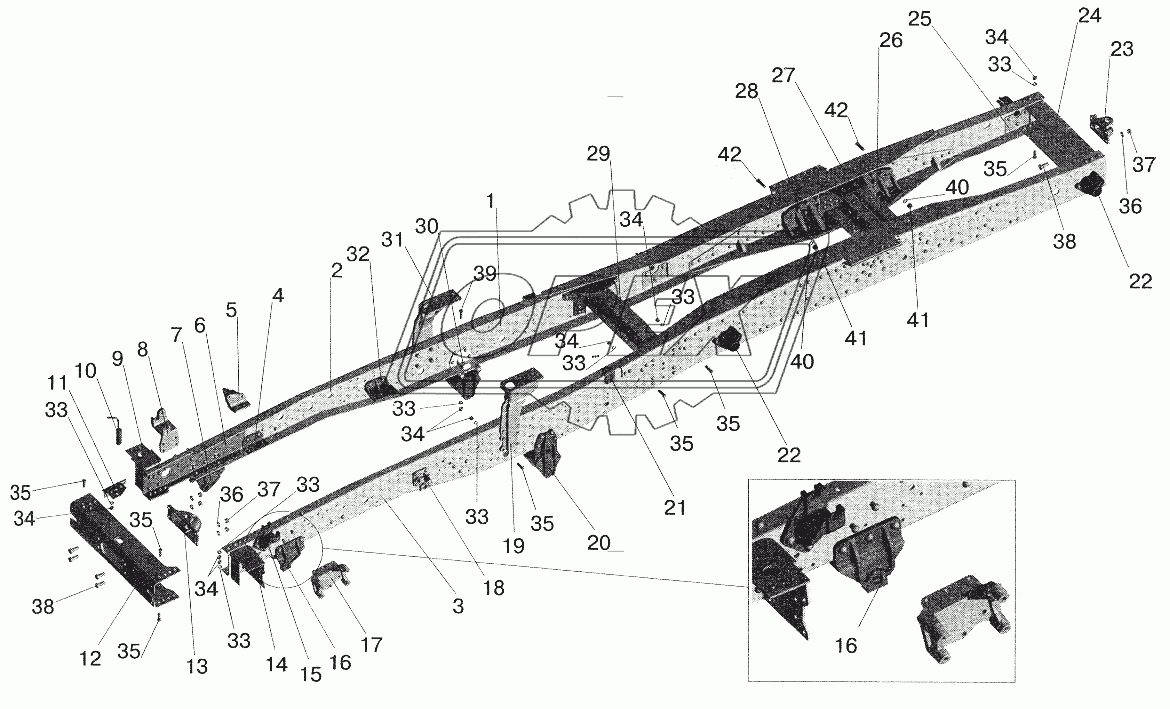 Рама 642208, 642205-рессорная подвеска