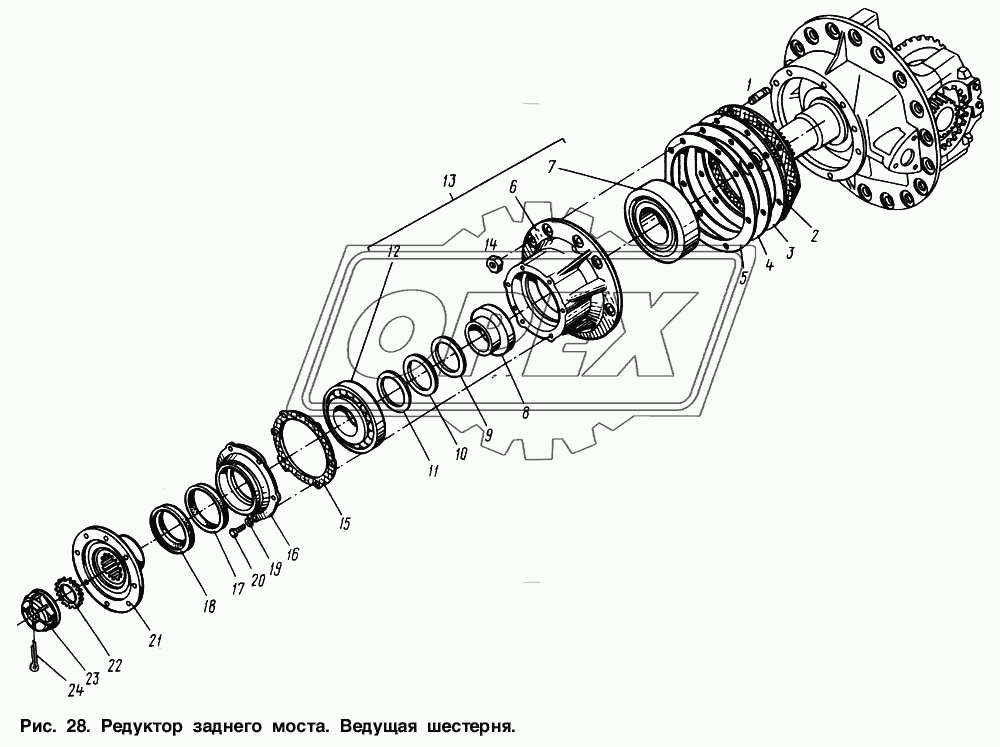 Редуктор заднего моста. Ведущая шестерня