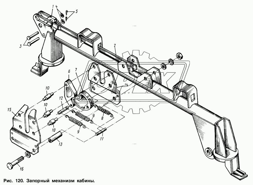 Запорный механизм кабины