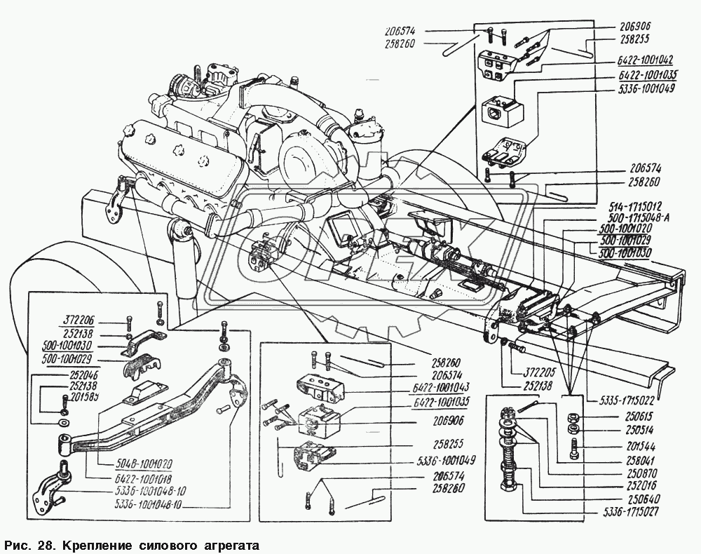 Крепление силового агрегата