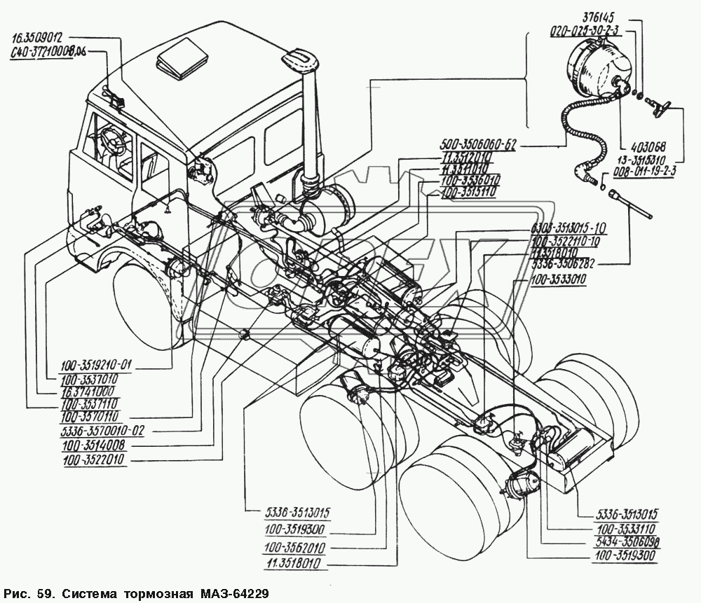 Система тормозная МАЗ-64229