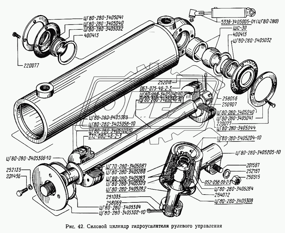 Силовой цилиндр гидроусилителя рулевого управления