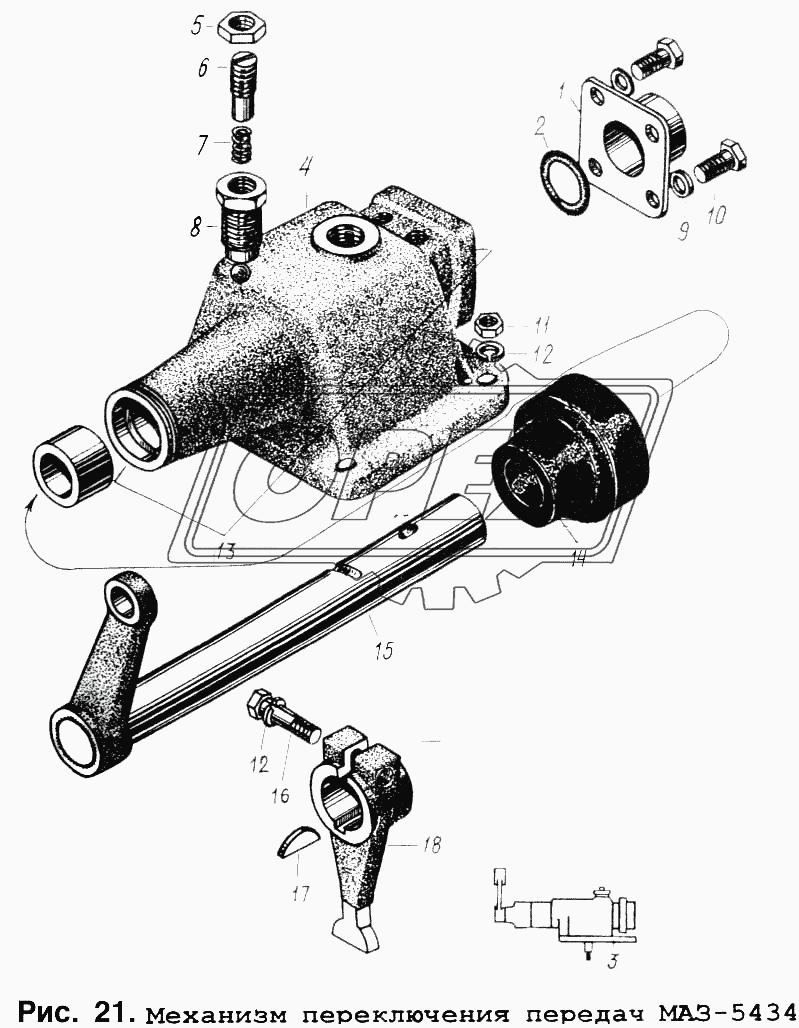 Механизм переключения передач МАЗ-5434