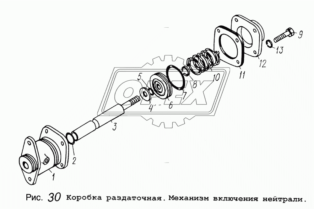 Коробка раздаточная. Механизм включения нейтрали