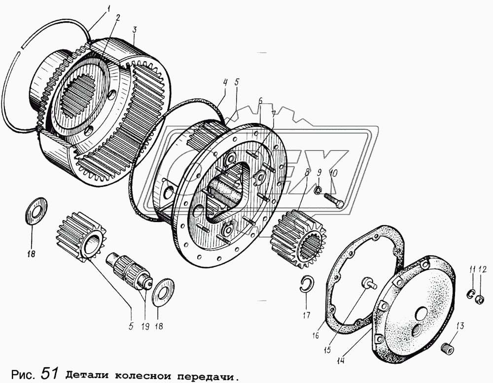 Детали колесной передачи