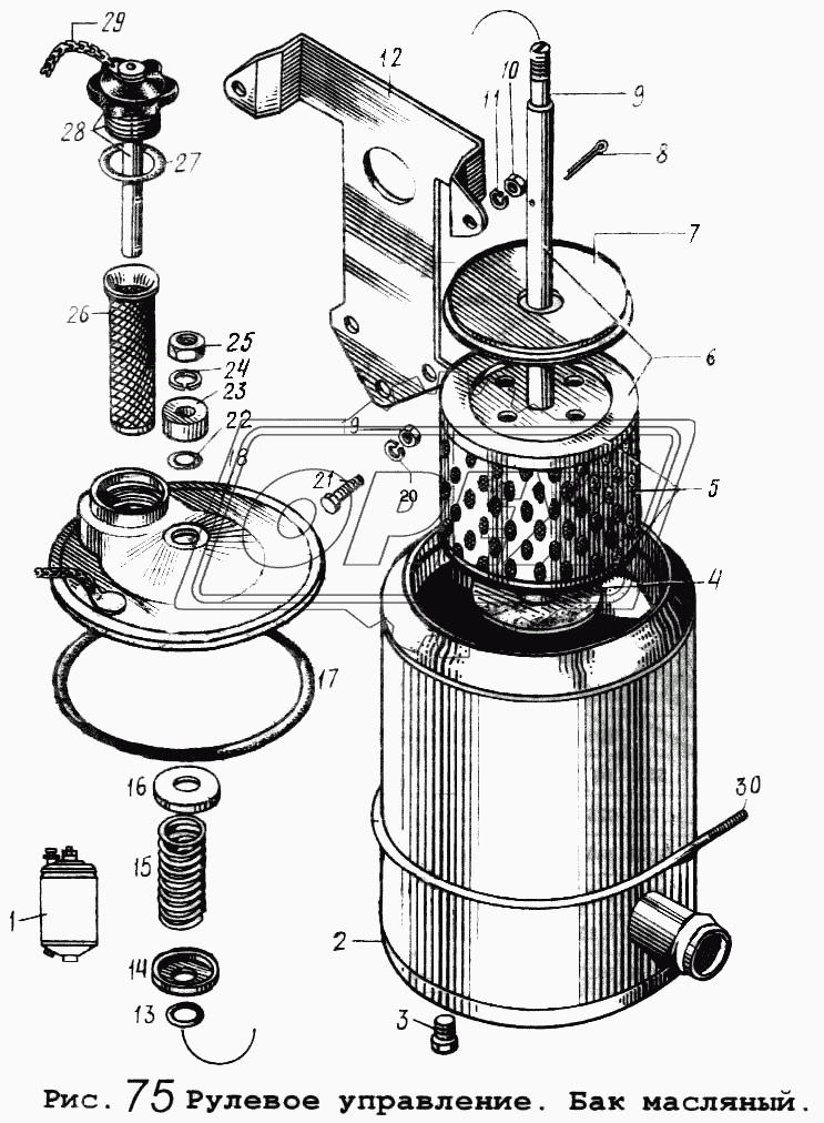 Рулевое управление. Бак масляный