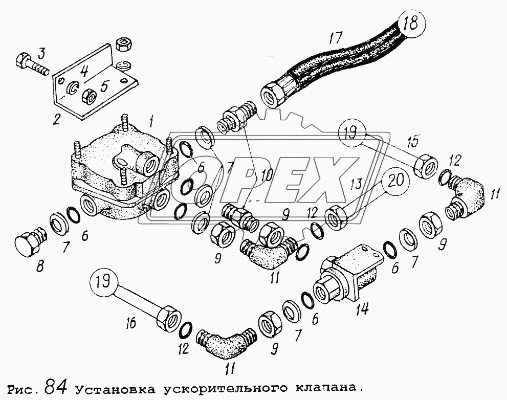 Установка ускорительного клапана