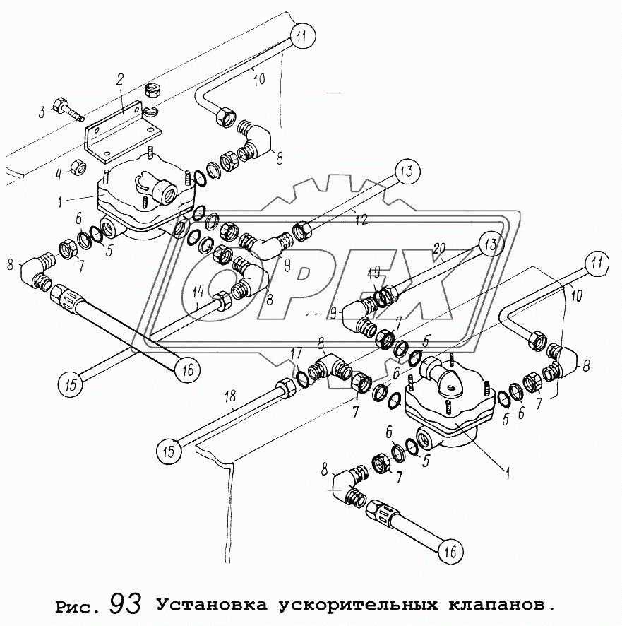 Установка ускорительных клапанов