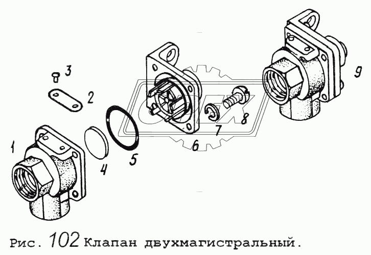 Клапан двухмагистральный