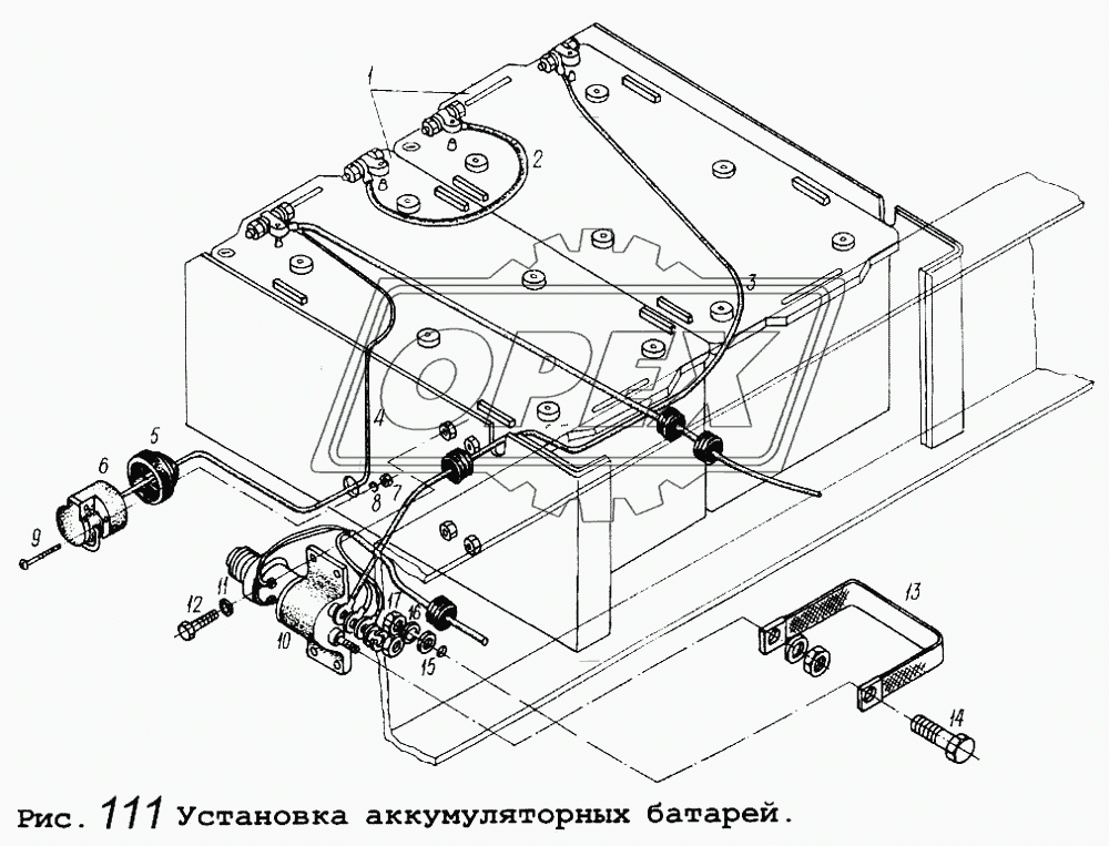 Крепление аккумуляторного ящика