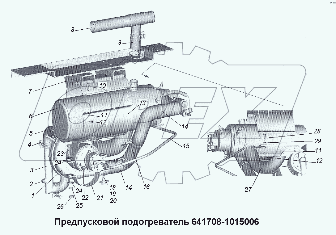 Предпусковой подогреватель 641708-1015006