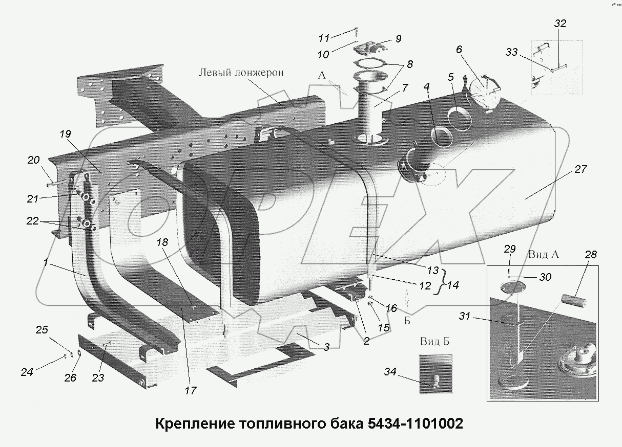 Крепление топливного бака 5434-1101002