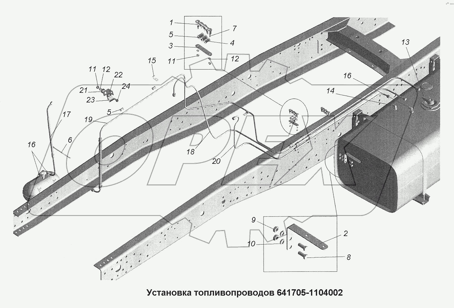 Установка топливопроводов 641705-1104002