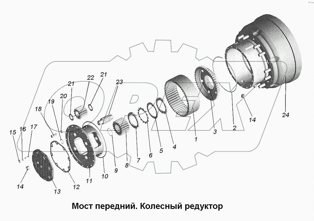Мост передний. Колесный редуктор