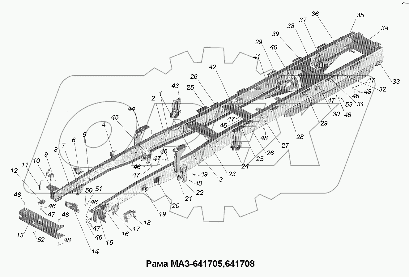 Рама МАЗ-641705, 641708