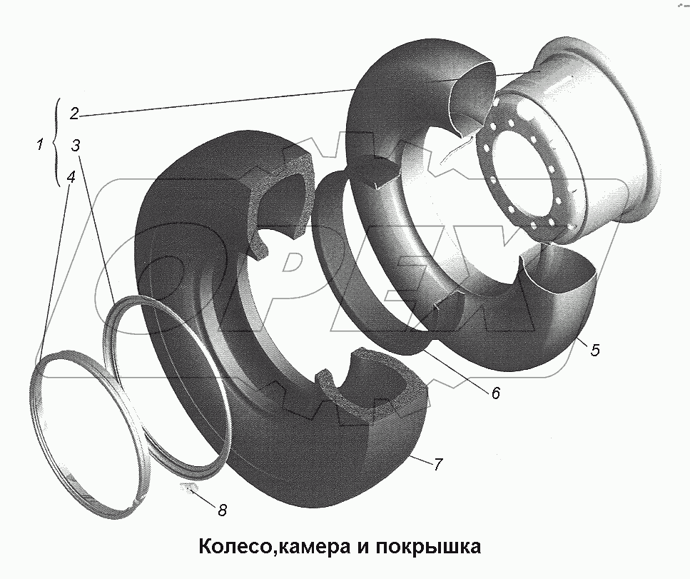 Колесо, камера и покрышка