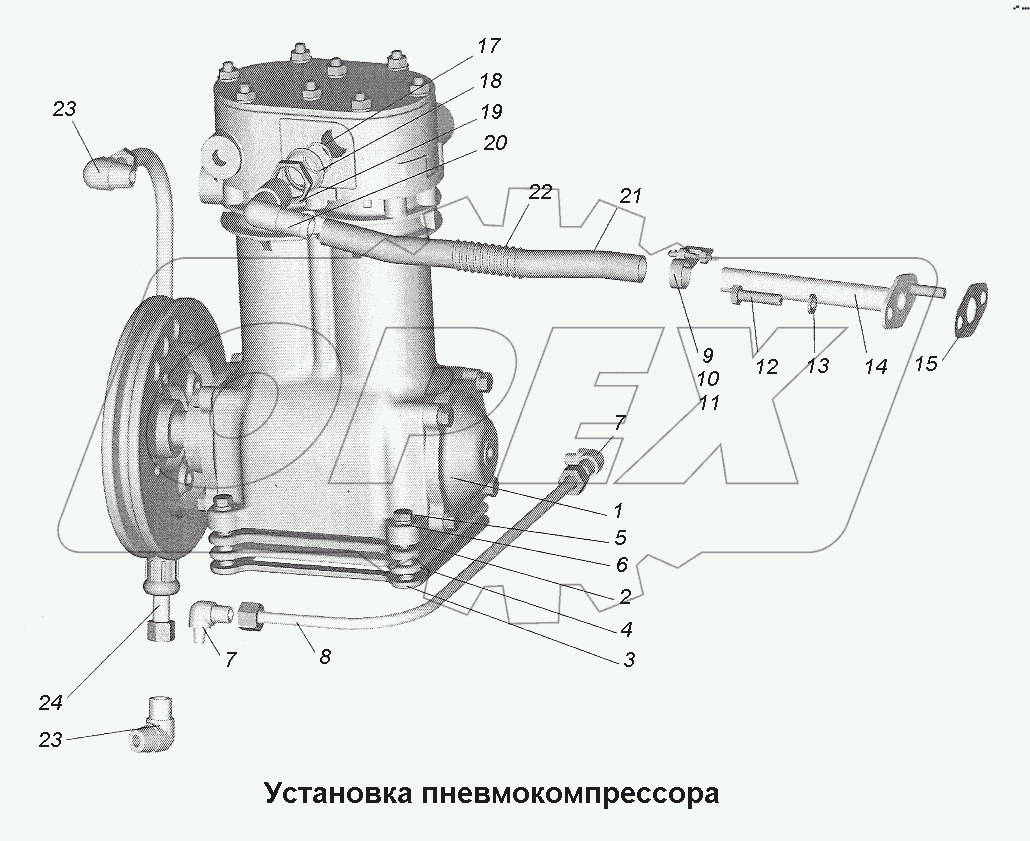 Установка пневмокомпрессора