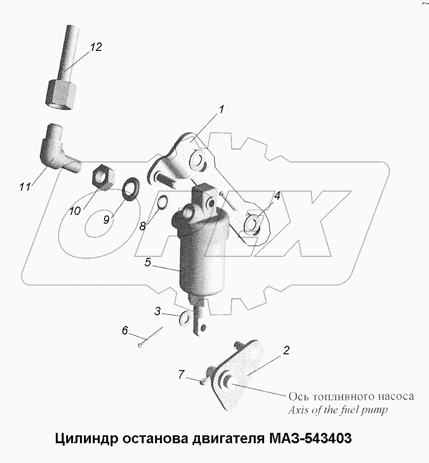 Цилиндр останова двигателя МАЗ-543403