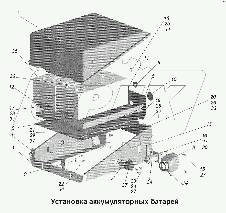 Установка аккумуляторных батарей