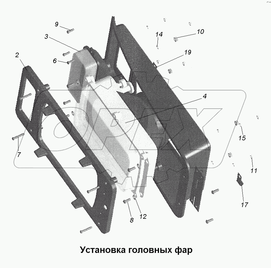 Установка головных фар