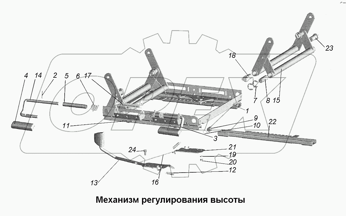 Механизм регулирования высоты
