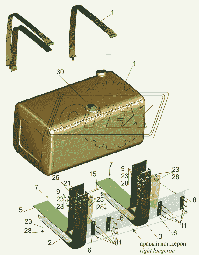 Крепление топливного бака 5440В9-1101002 (500 литров)