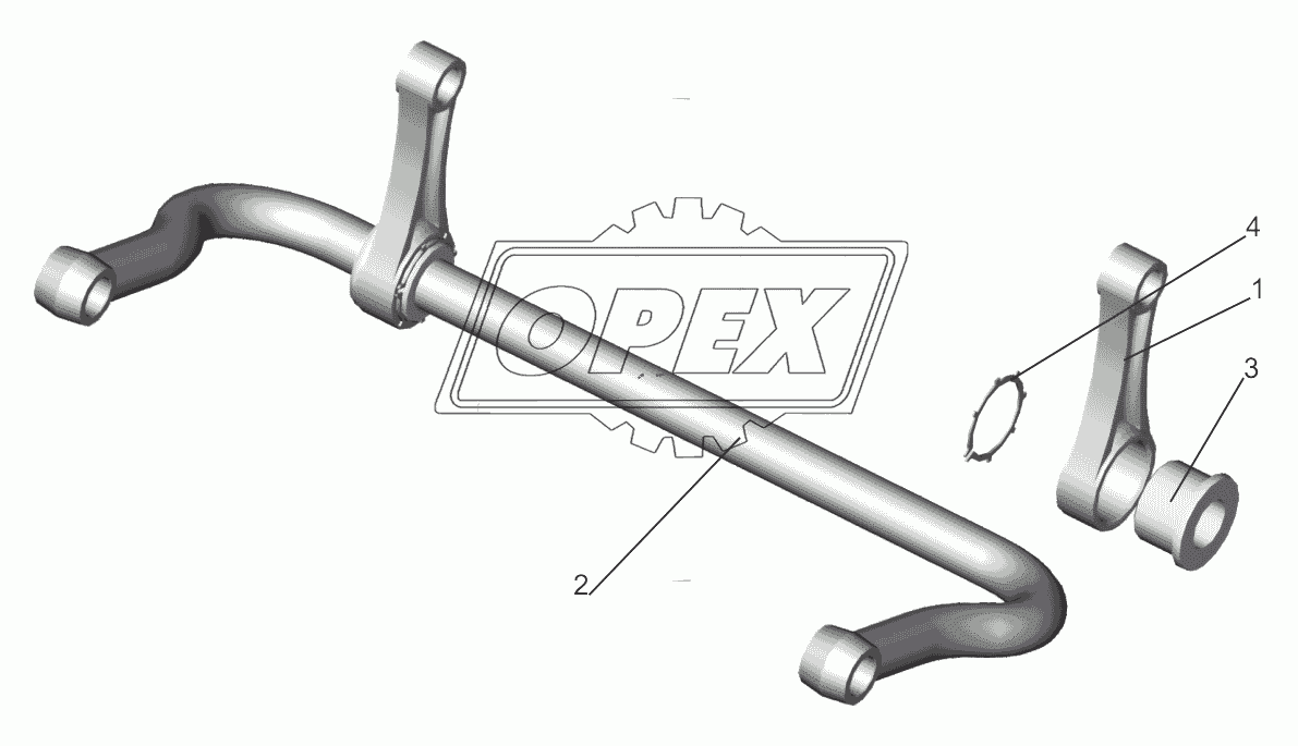 Вал стабилизатора с рычагами 6501-2916006