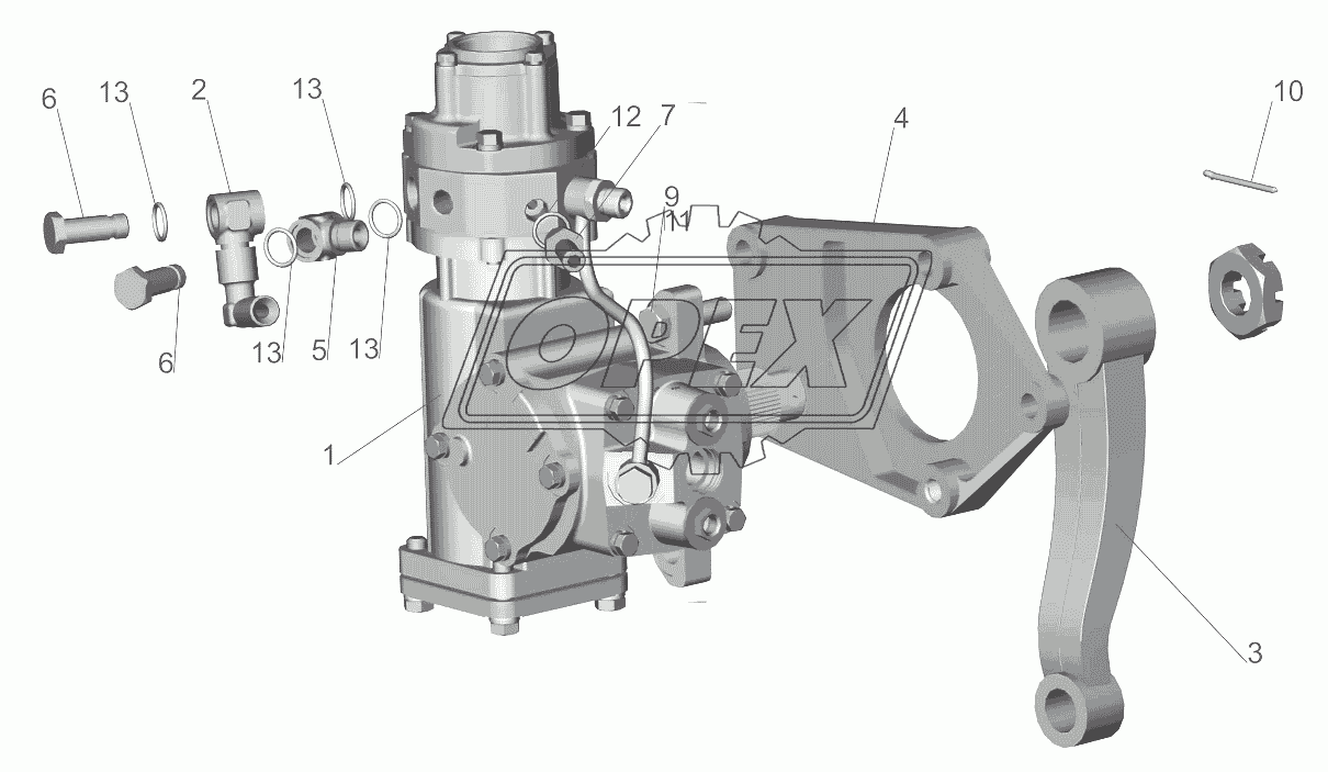 Механизм рулевой с кронштейном 6418-3400006