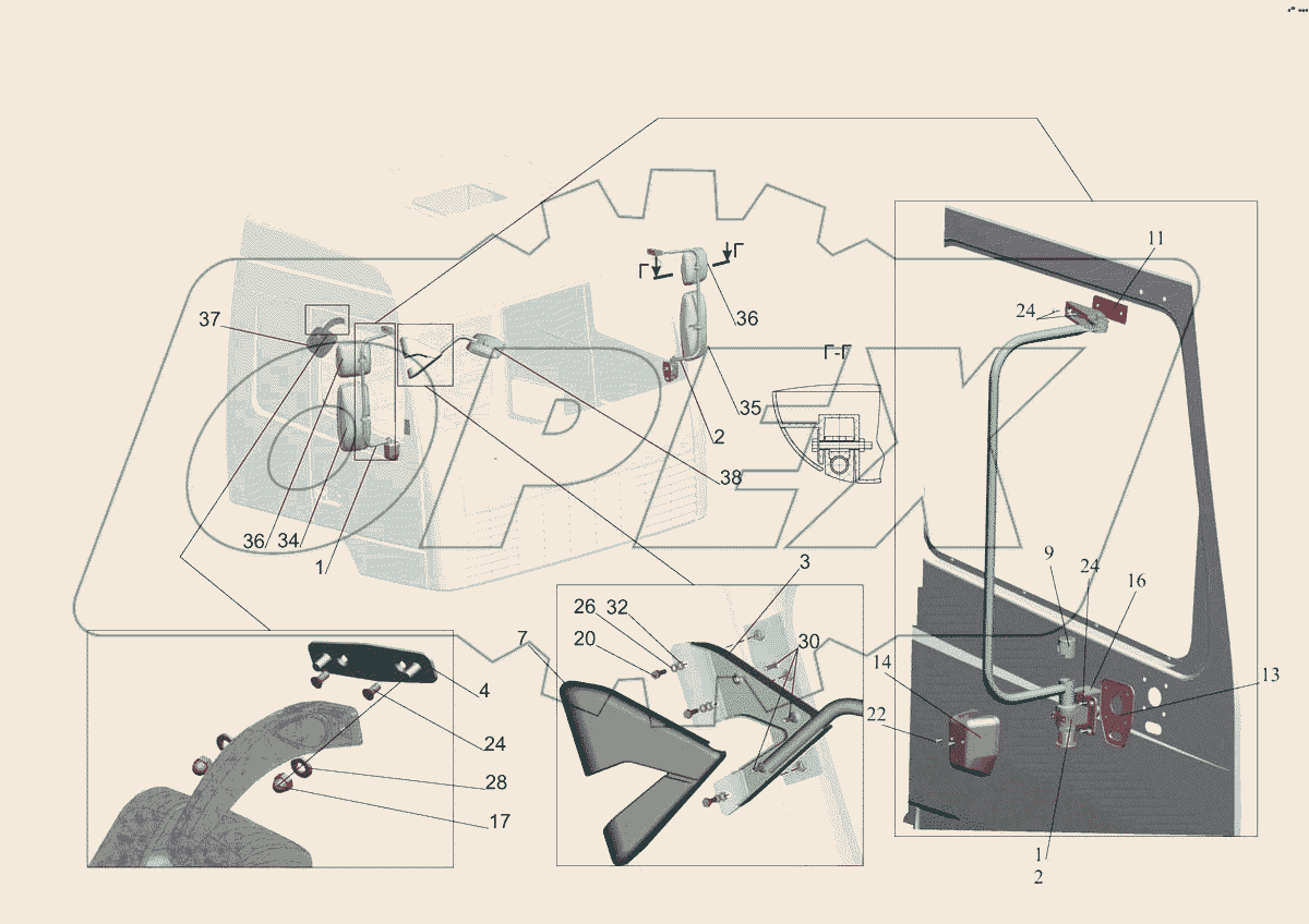 Установка зеркал 6430-8200005-010