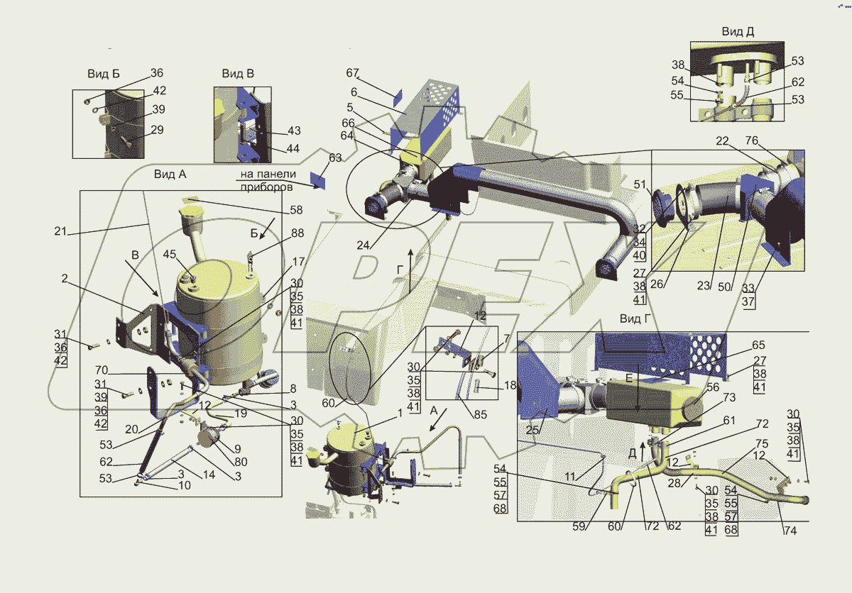 Установка независимого воздушного отопителя 544019-8100002-011