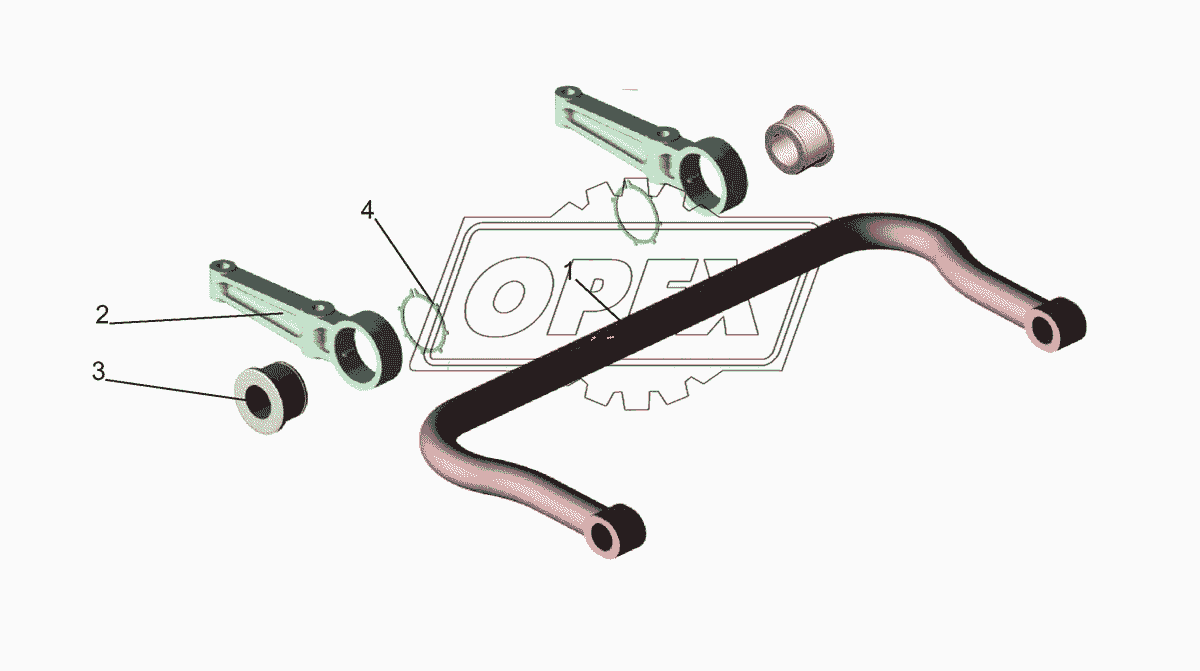 Вал стабилизатора с кронштейнами 6430-2916006