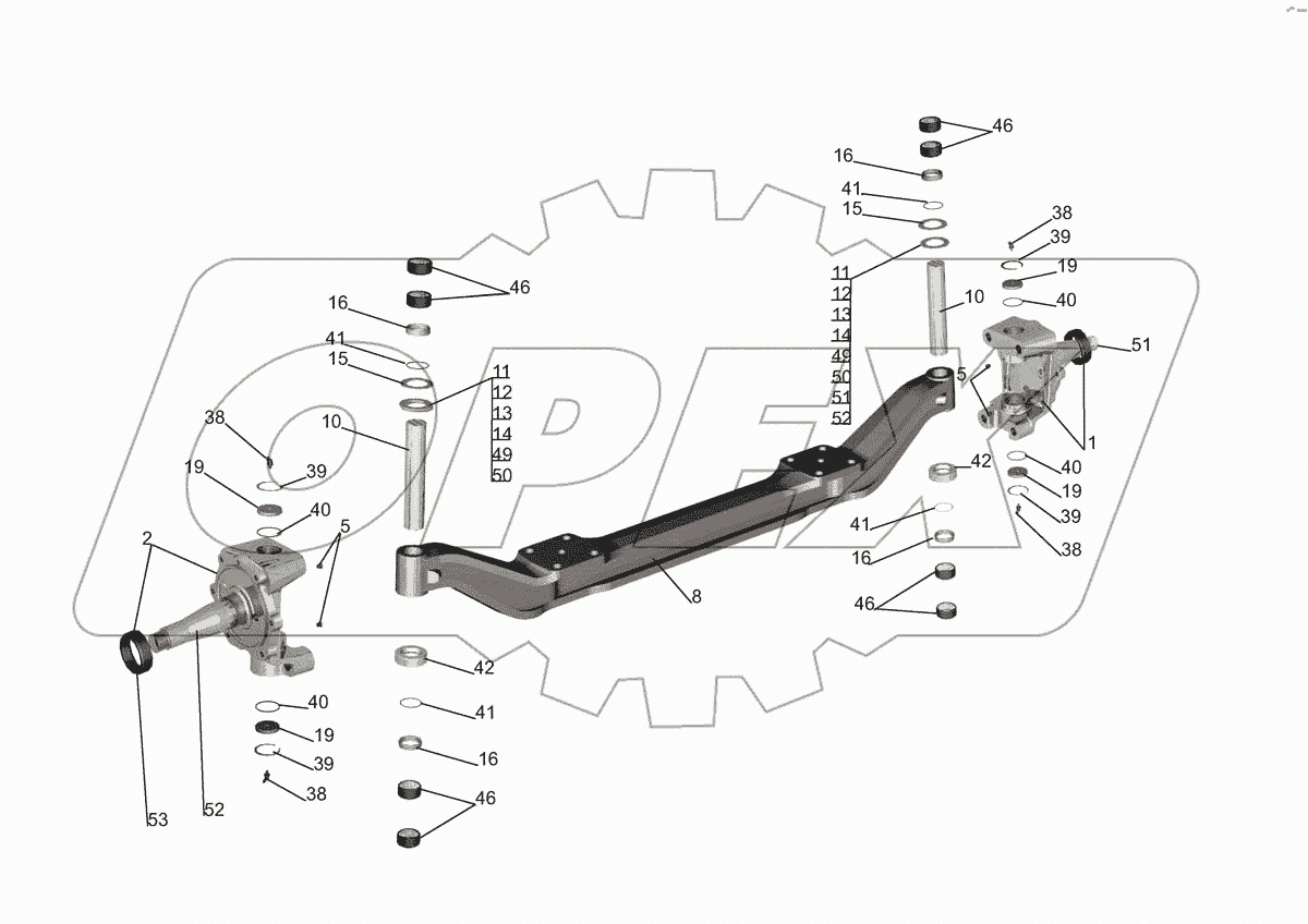 Передняя ось 544019-3000015