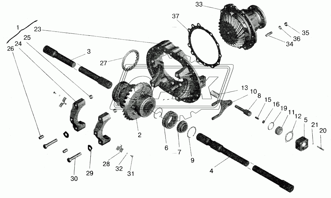 Мост задний МАЗ-543208. Редуктор