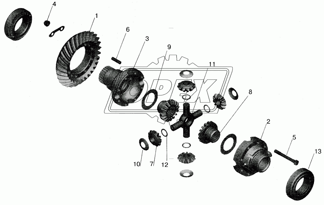 Редуктор среднего моста. Дифференциал