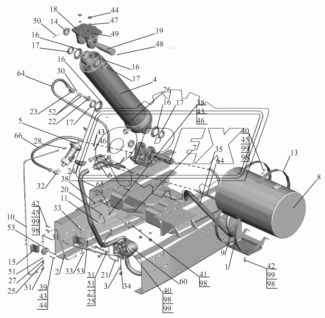 Установка гидрооборудования 551605-8600005-032, (-732)