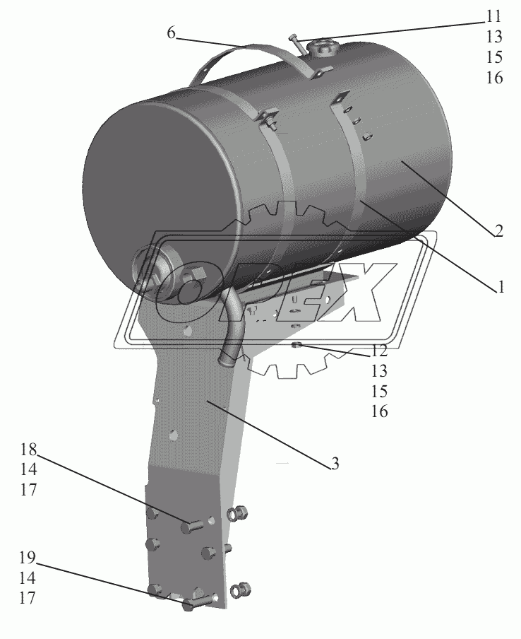 Установка масляного бака 551605-8600034-025