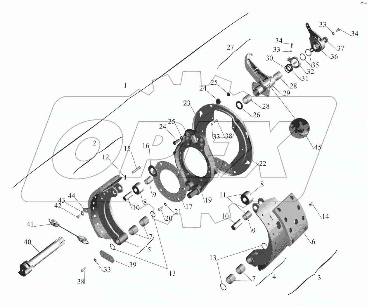 Тормозной механизм передних колес