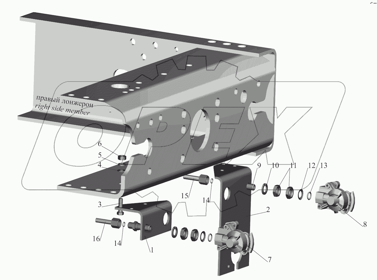 Пневмовыводы к прицепу 555105-3521004