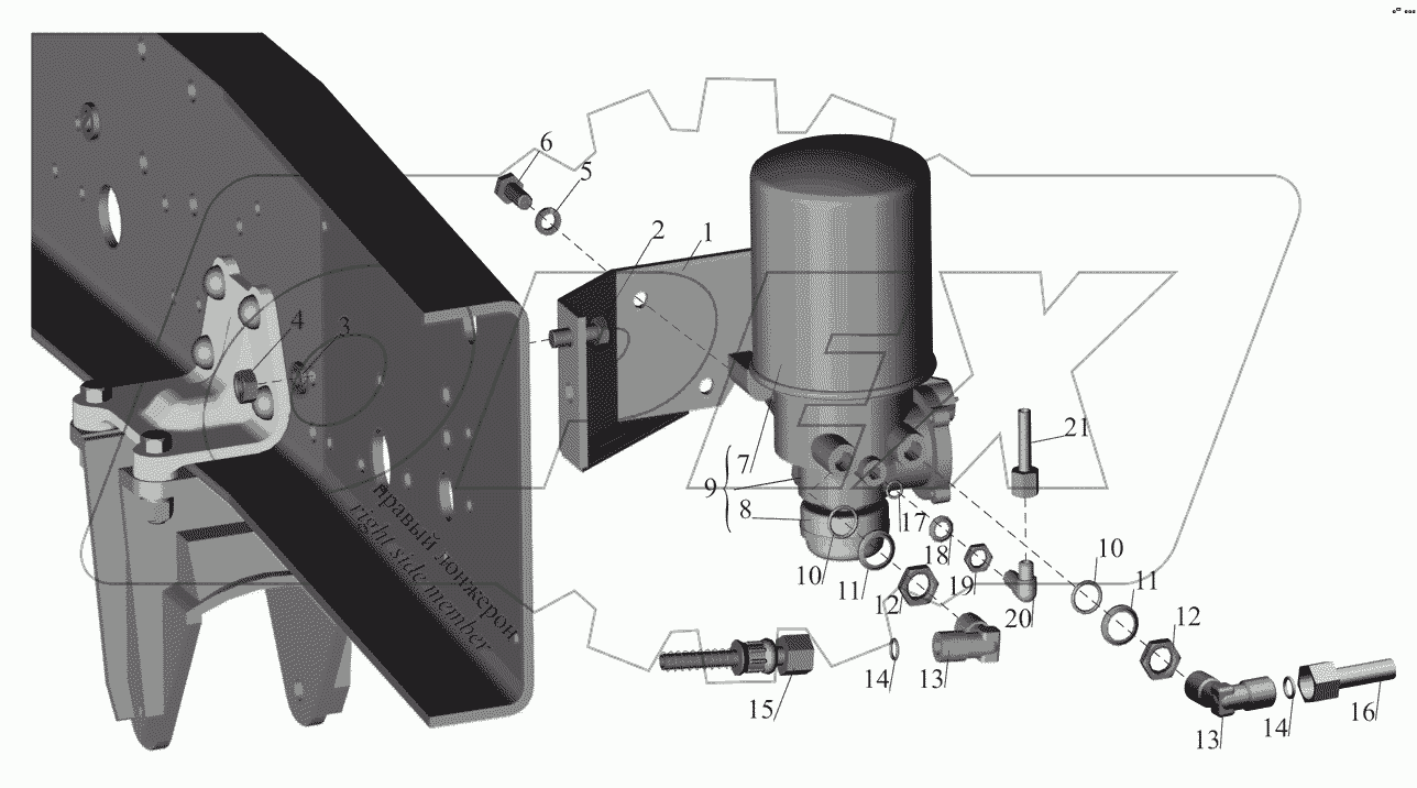 Установка осушителя воздуха 64255-3536004-010