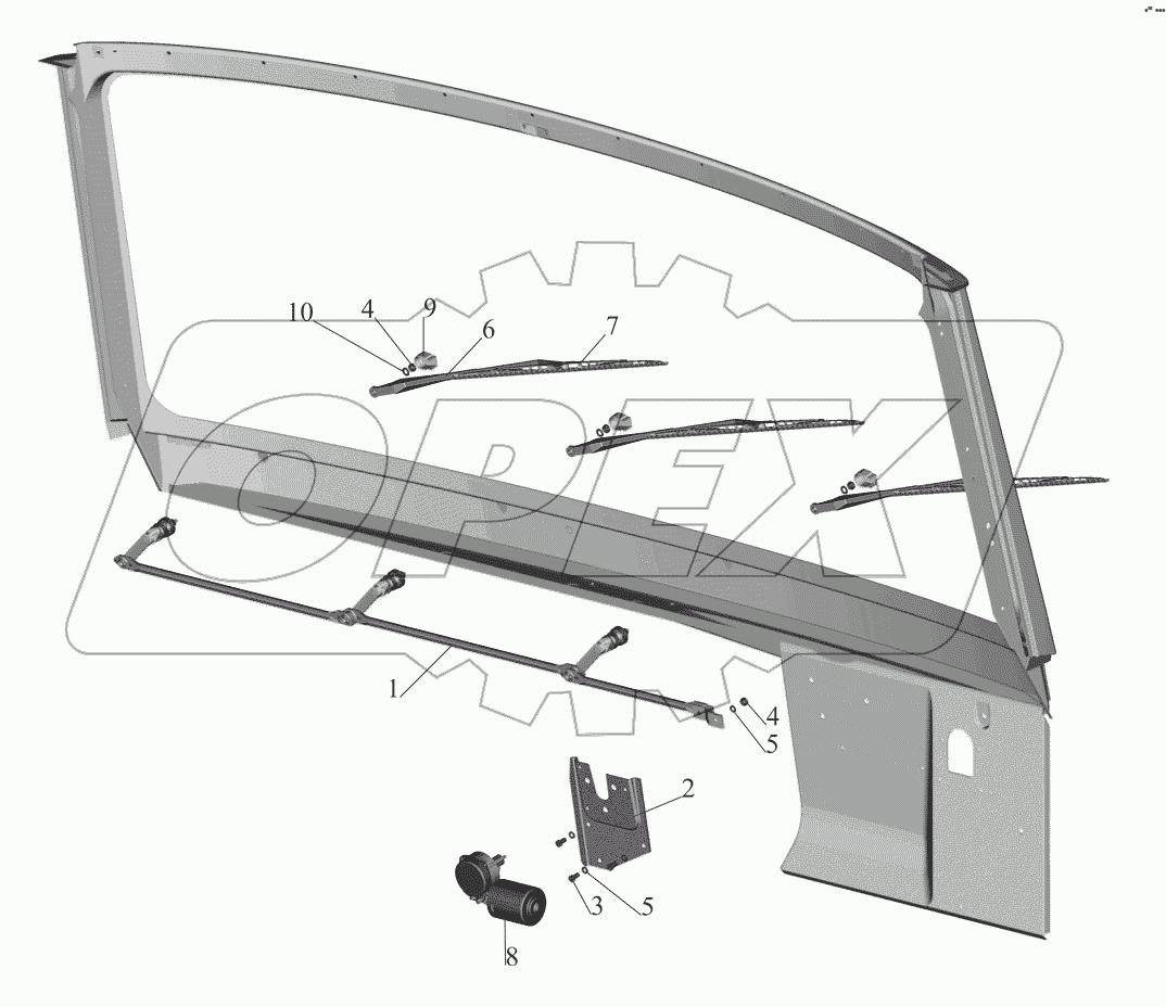 Установка стеклоочистителя 64221-3700041-010