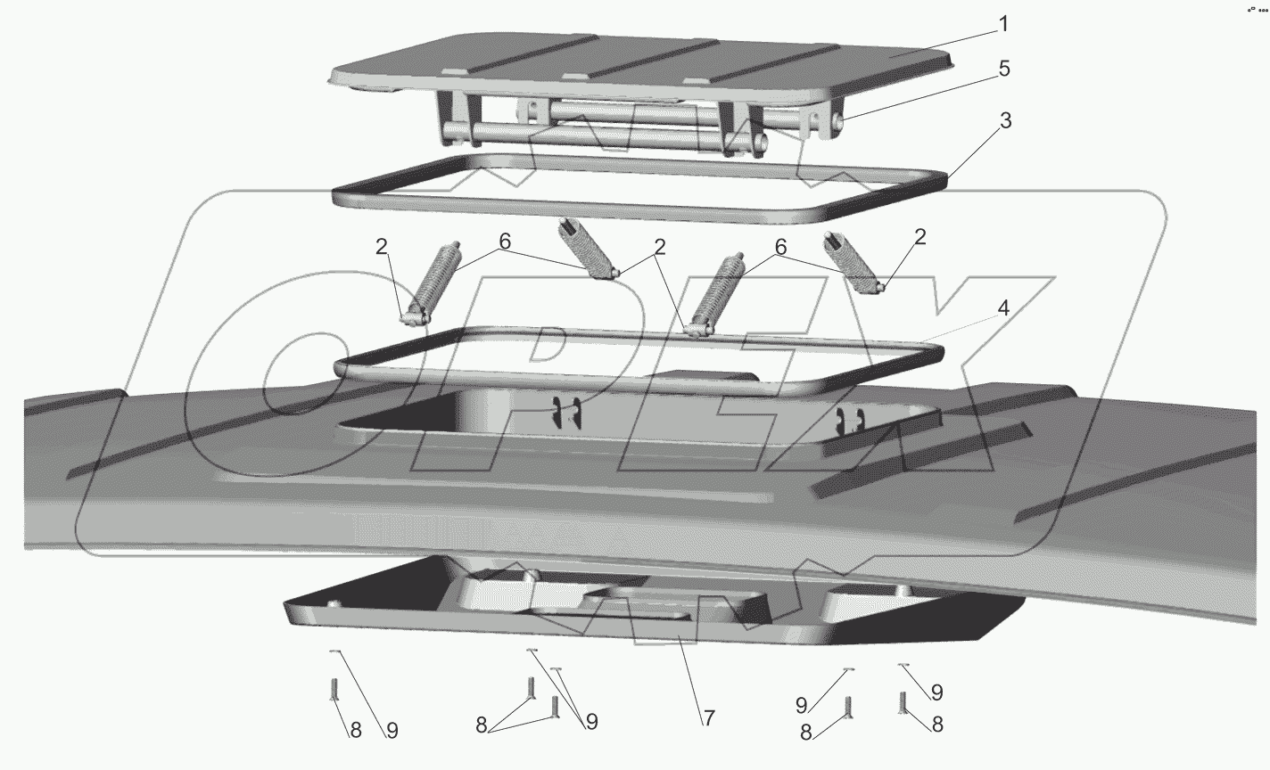 Установка крышки вентиляционного люка 64221-5700010