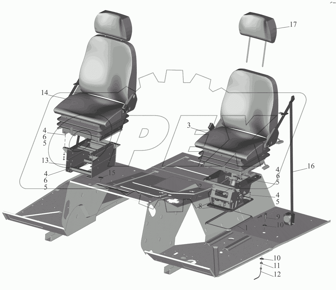 Установка и пневмопитание сидений 5433-6800006